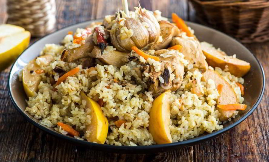 Рецепт плова с курицей и айвой