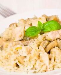 Плов с курицей и грибами