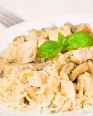 Плов с курицей и грибами