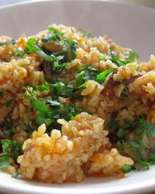 Плов с курицей и свининой