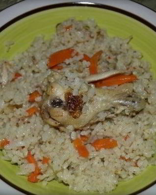 Плов в мультиварке с крылышками