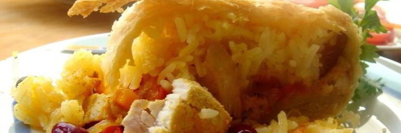 Плов в слоеном тесте