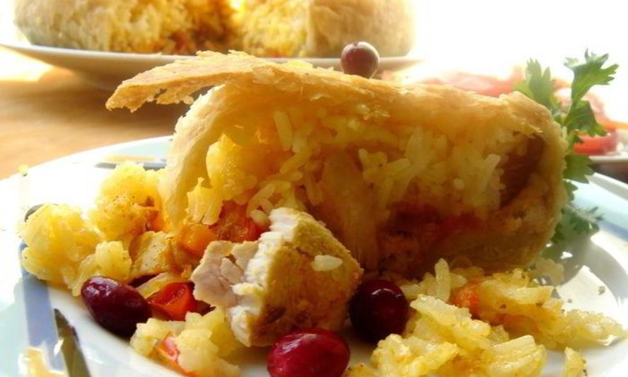 Рецепт плова в слоеном тесте