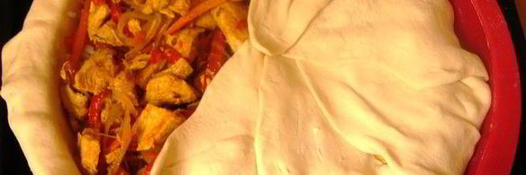 плов в слоеном тесте