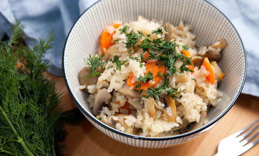 Рецепт постного плова с грибами