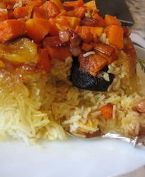 Пряный плов с тыквой и сухофруктами