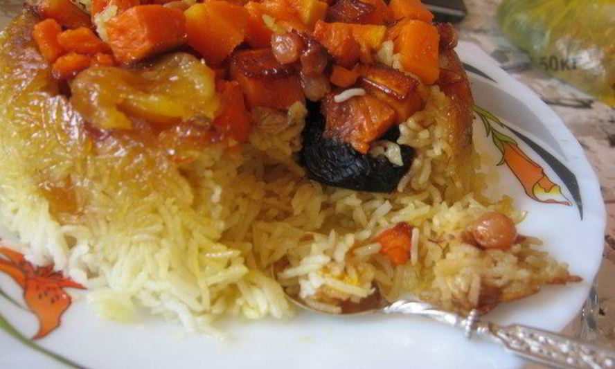 Рецепт пряного плова с тыквой и сухофруктами