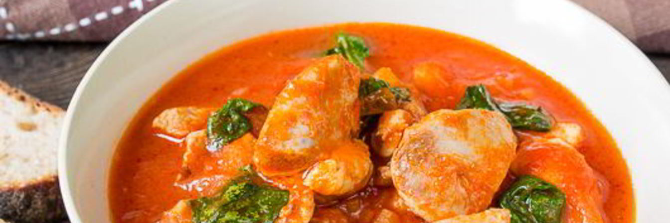 Куриное рагу со шпинатом