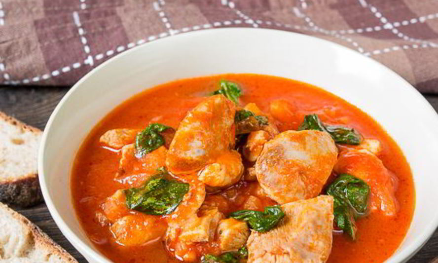 Рецепт куриного рагу со шпинатом