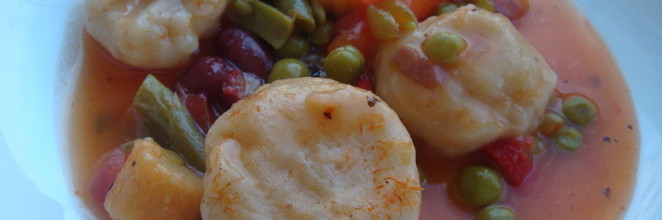 Овощное рагу с пшеничными кружочками