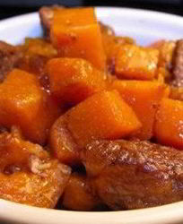 Рагу из говядины с тыквой и пивом