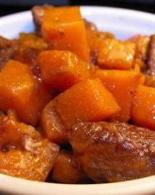 Рагу из говядины с тыквой и пивом