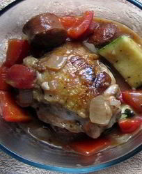 Рагу из кабачков с курицей