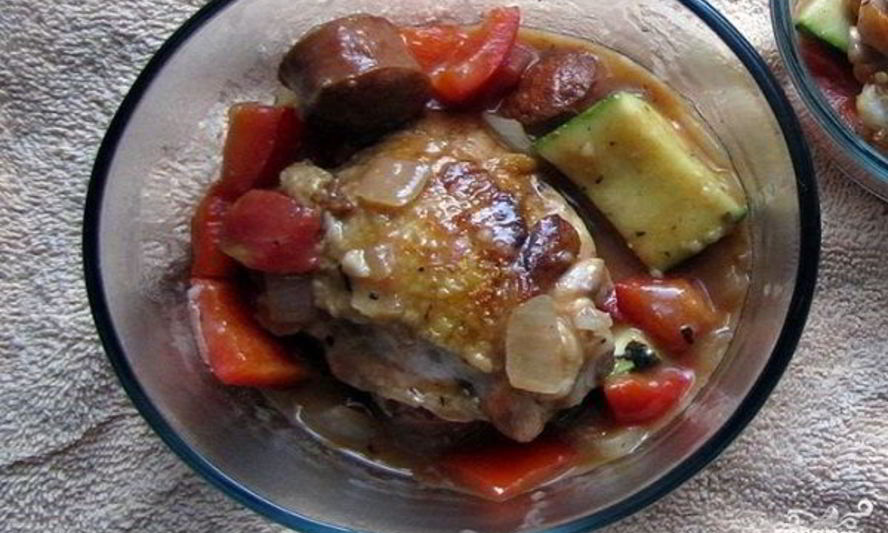 Рецепт рагу из кабачков с курицей