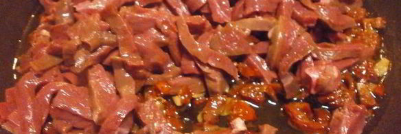 рагу из сердца с вялеными помидорами