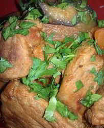 Рагу из свинины, овощей и шампиньонов