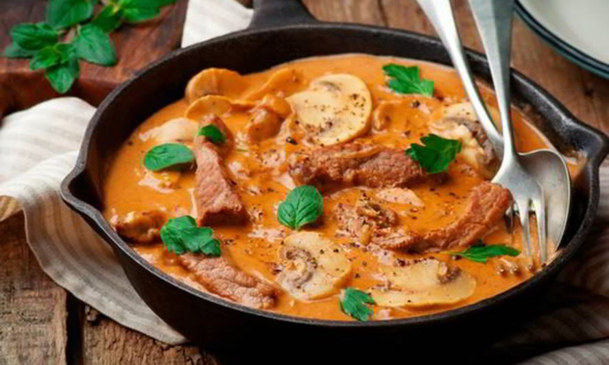 Рецепт рагу из телятины с грибами