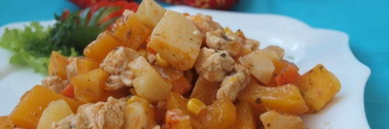 Рагу из тыквы и куриного филе