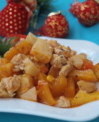 Рагу из тыквы и куриного филе