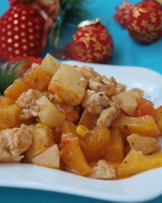 Рагу из тыквы и куриного филе