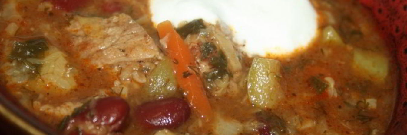 Рагу с говядиной, овощами и фасолью в мультиварке