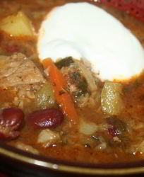 Рагу с говядиной, овощами и фасолью в мультиварке