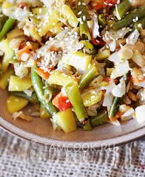 Рагу с кунжутной пастой