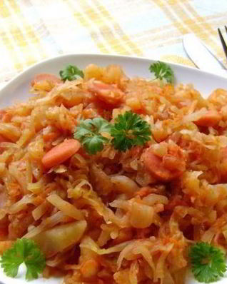 Рагу с сосиской