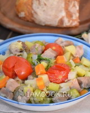 Рагу с телятиной по-средиземноморски