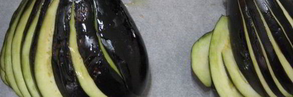 веер из баклажана с куриным рагу