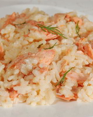 Ризотто с форелью