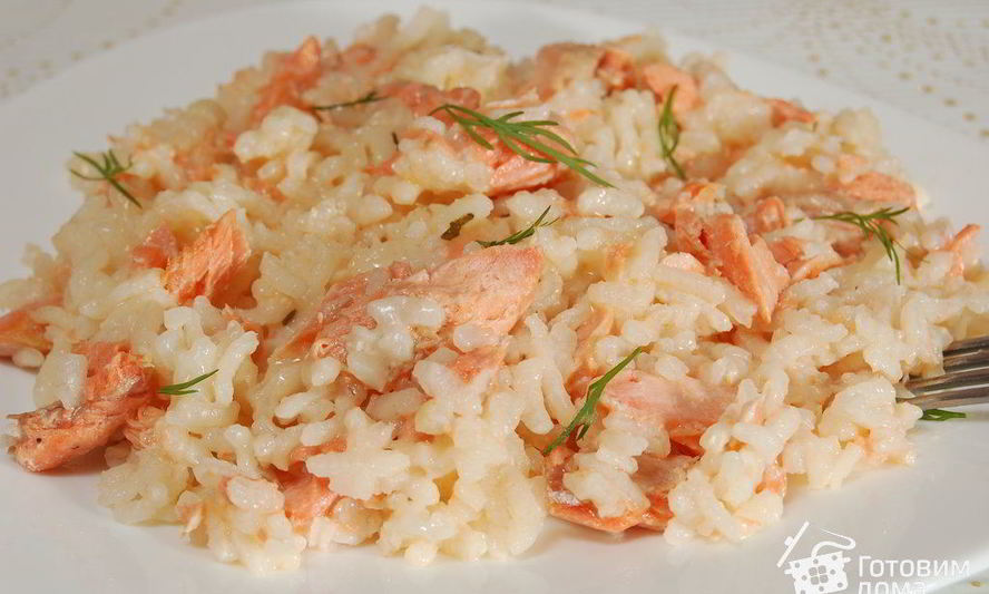 Рецепт ризотто с форелью