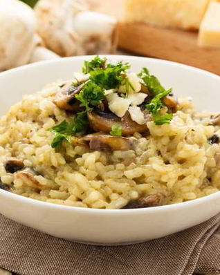 Ризотто с грибами и беконом