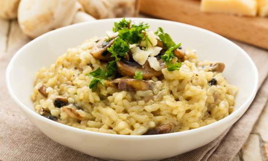 Рецепт ризотто с грибами и беконом