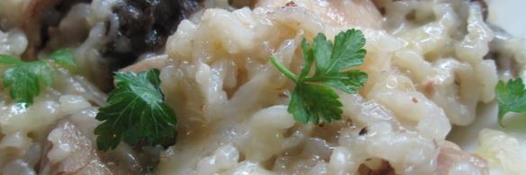 ризотто с грибами и курицей