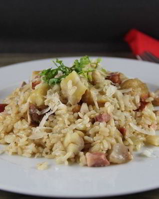 Ризотто с каштанами и грудинкой
