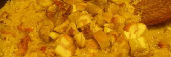 ризотто с каштанами и грудинкой