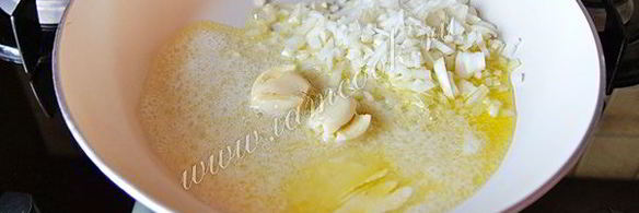 ризотто с креветками и семгой