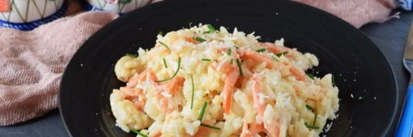 Ризотто с креветками в сливочном соусе