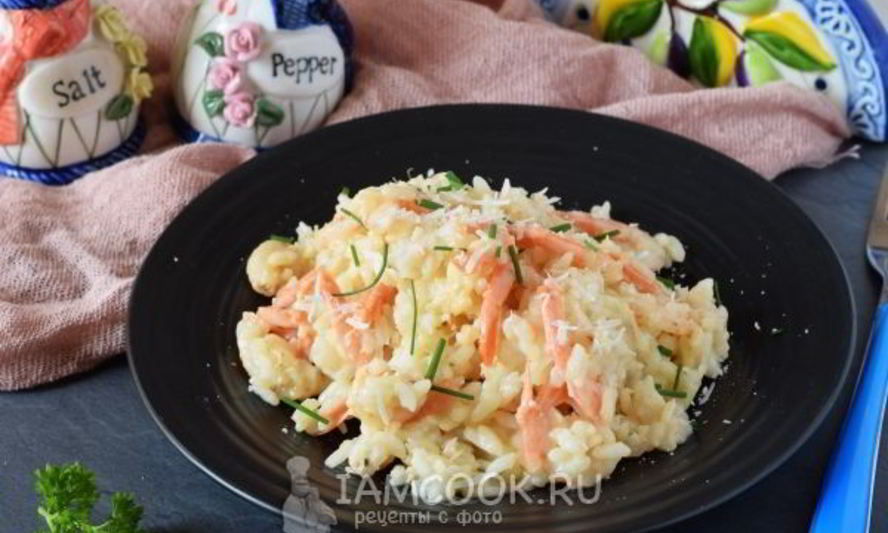 Рецепт ризотто с креветками в сливочном соусе