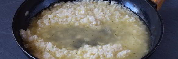 ризотто с креветками в сливочном соусе