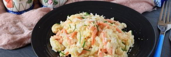 ризотто с креветками в сливочном соусе