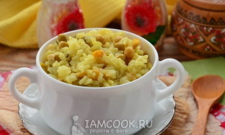 Рецепт ризотто с кукурузой и горошком