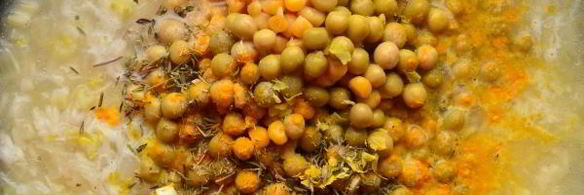 ризотто с кукурузой и горошком