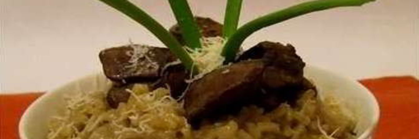 Ризотто с куриной печенью