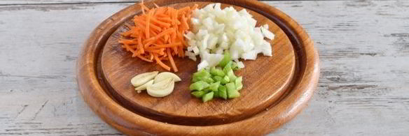 ризотто с курицей и овощами