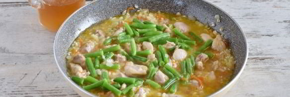 ризотто с курицей и овощами