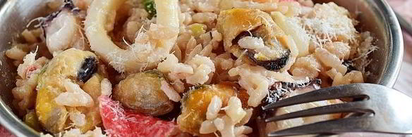 ризотто с морепродуктами в сливочном соусе