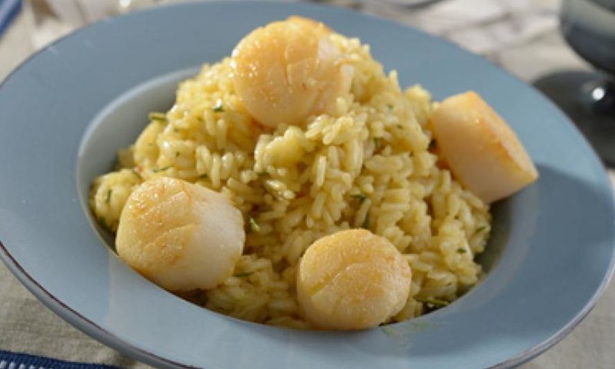 Рецепт ризотто с морским гребешком