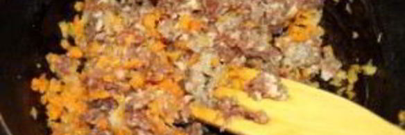 ризотто с овощами и мясом